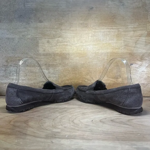 Skechers Memory Foam Womens Size 9 Suede Leather Chocolate Loafers Shoes 49324