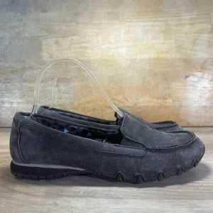 Skechers Memory Foam Womens Size 9 Suede Leather Chocolate Loafers Shoes 49324