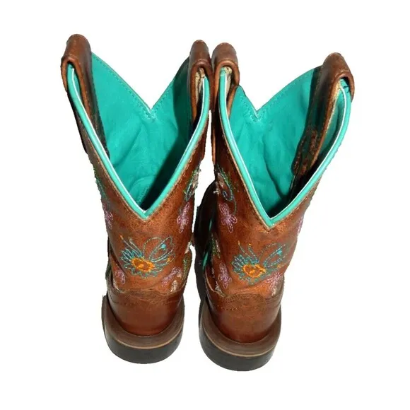 Smokey Mountain Girl's 8.5 Floralie Cowboy Boots Western Leather Embroidered