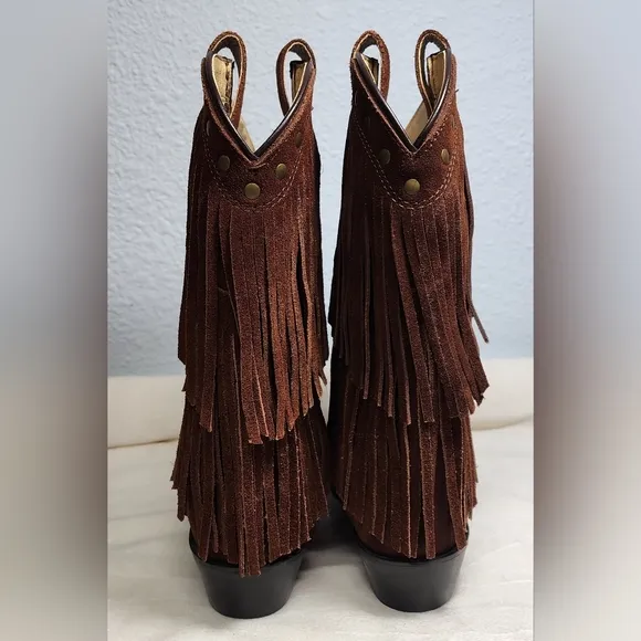 Smoky Mountain Wisteria Double Fringe Western Boots Size 3.5