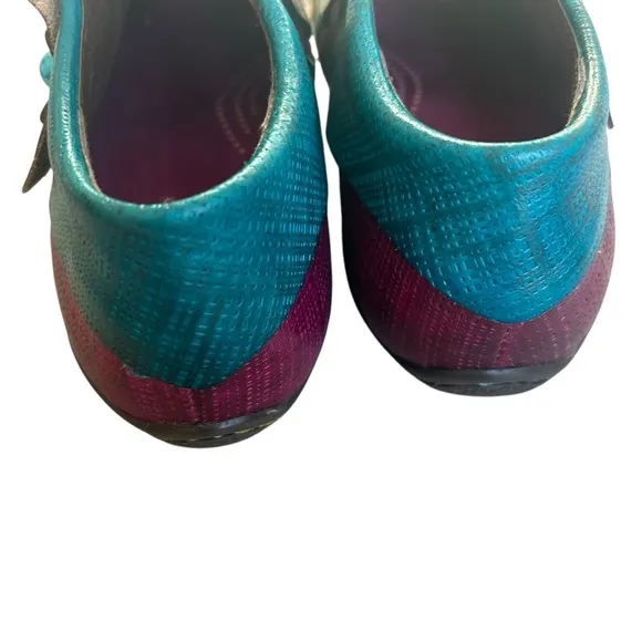 Socofy purple leather multicolor ankle boots size 42/9.5 fairy bohemian booties