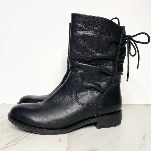 Sofft Sharnell Heel Low Black Leather Boot 7 1/2 M