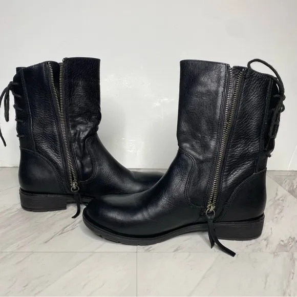 Sofft Sharnell Heel Low Black Leather Boot 7 1/2 M