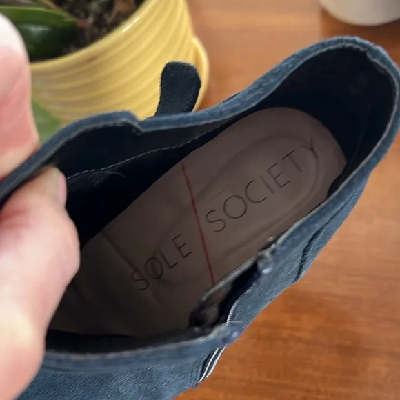 Sole Society Blue Suede Boots