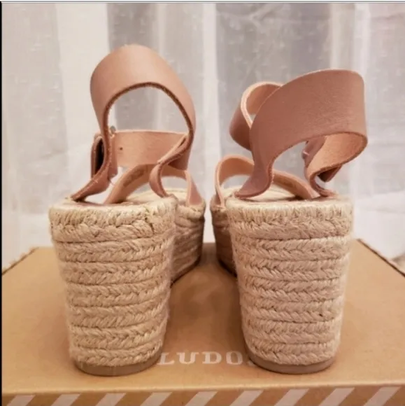 Soludos Minorca High Platform Wedge Sandal Espadrille Leather Size 9.5 NWT