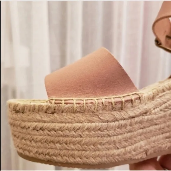 Soludos Minorca High Platform Wedge Sandal Espadrille Leather Size 9.5 NWT