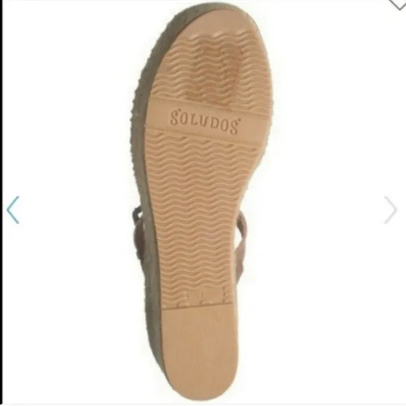 Soludos Minorca High Platform Wedge Sandal Espadrille Leather Size 9.5 NWT