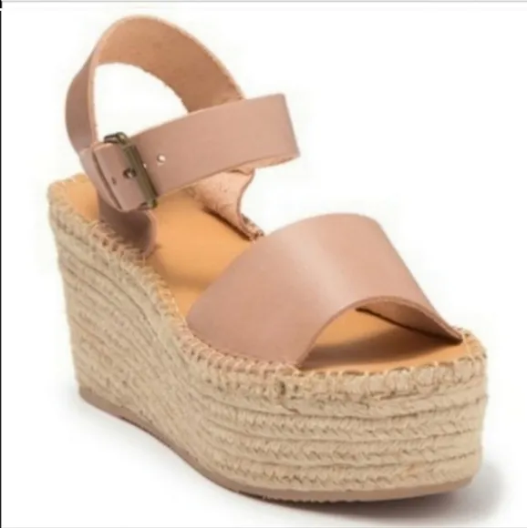 Soludos Minorca High Platform Wedge Sandal Espadrille Leather Size 9.5 NWT