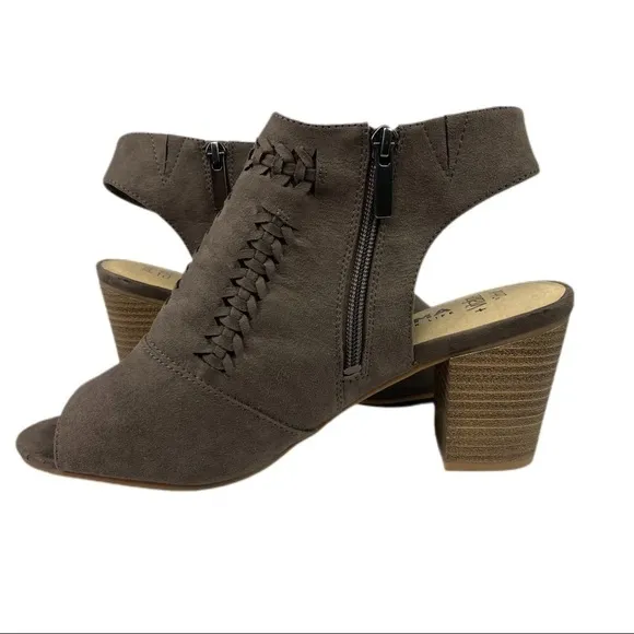 Sonoma | Honoria Mushroom Peep Toe Ankle Boot with Wood Block Heel 10 New​