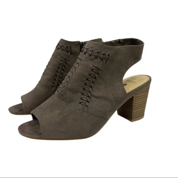 Sonoma | Honoria Mushroom Peep Toe Ankle Boot with Wood Block Heel 10 New​