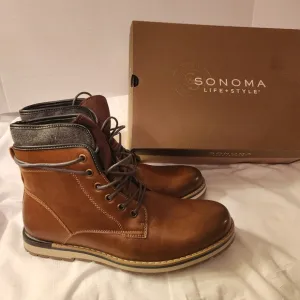 Sonoma Men's Brown Boots Size 9 Med New In Box