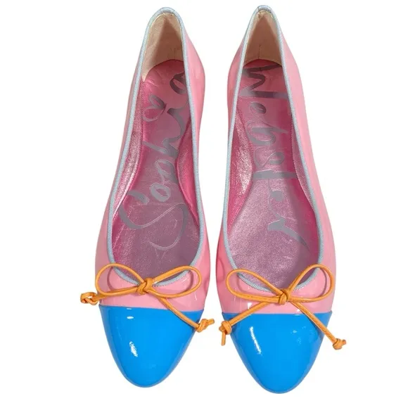 Sophia Webster Pirouette Colorblock Patent Bow Ballerina Flats shoes 39