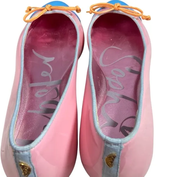 Sophia Webster Pirouette Colorblock Patent Bow Ballerina Flats shoes 39