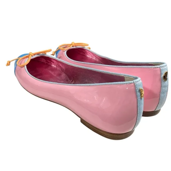 Sophia Webster Pirouette Colorblock Patent Bow Ballerina Flats shoes 39