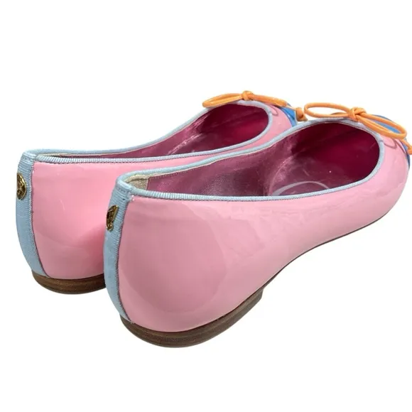 Sophia Webster Pirouette Colorblock Patent Bow Ballerina Flats shoes 39