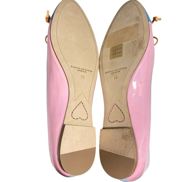 Sophia Webster Pirouette Colorblock Patent Bow Ballerina Flats shoes 39