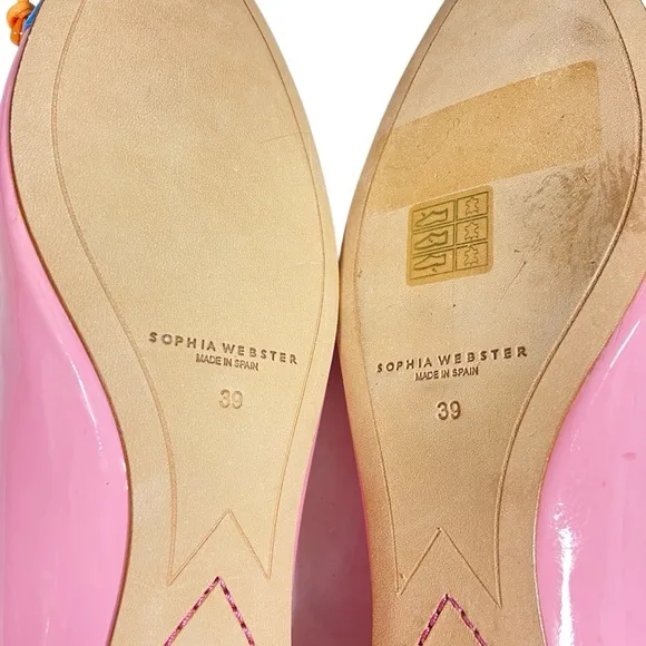 Sophia Webster Pirouette Colorblock Patent Bow Ballerina Flats shoes 39