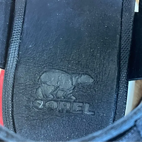 Sorel Black Leather Platform Kinetic Impact Ankle Strap Sandals Sz:8.5 M US/39.5