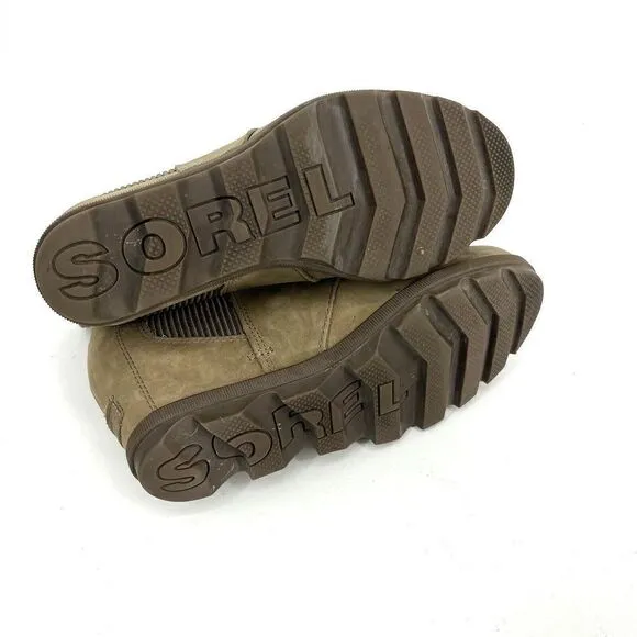 Sorel Boots Size 8 Womens Ash Brown Joan Of Arctic Wedge II Leather Chelsea