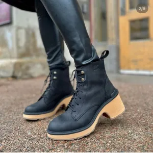 Sorel brex heel leather boots in black