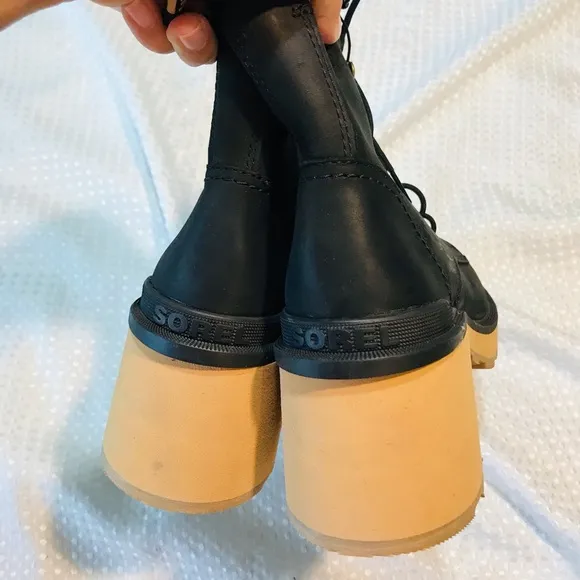 Sorel brex heel leather boots in black