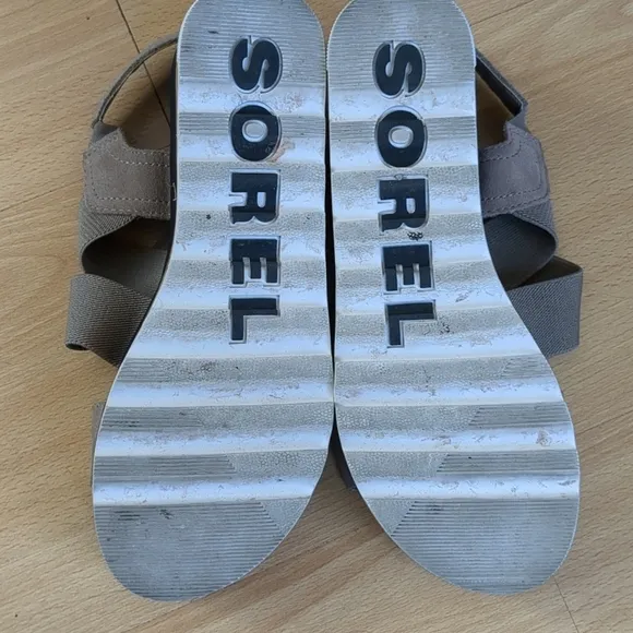 Sorel Cameron Slingback Platform Sandals Size 7 Tan