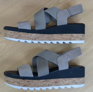 Sorel Cameron Slingback Platform Sandals Size 7 Tan