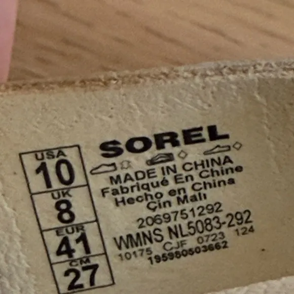 SOREL Dayspring Slingback Platform Sandals size 10 honey white/ black