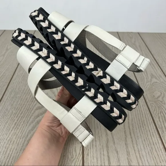 Sorel Roaming Crisscross Espadrille Chevron Pattern Sandals US8.5 Chalk $110