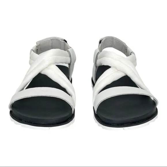 Sorel Roaming Decon Sea Salt Fabric &amp; Leather Medium Width Womens Sandals