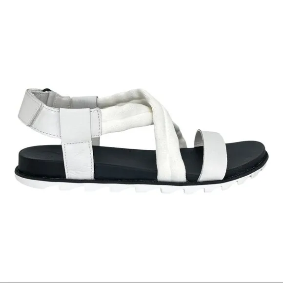 Sorel Roaming Decon Sea Salt Fabric &amp; Leather Medium Width Womens Sandals