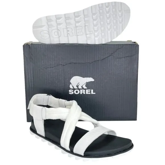 Sorel Roaming Decon Sea Salt Fabric &amp; Leather Medium Width Womens Sandals