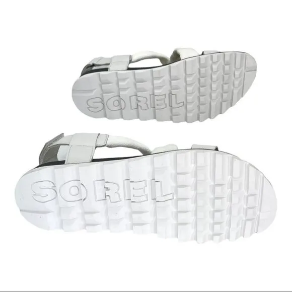 Sorel Roaming Decon Sea Salt Fabric &amp; Leather Medium Width Womens Sandals