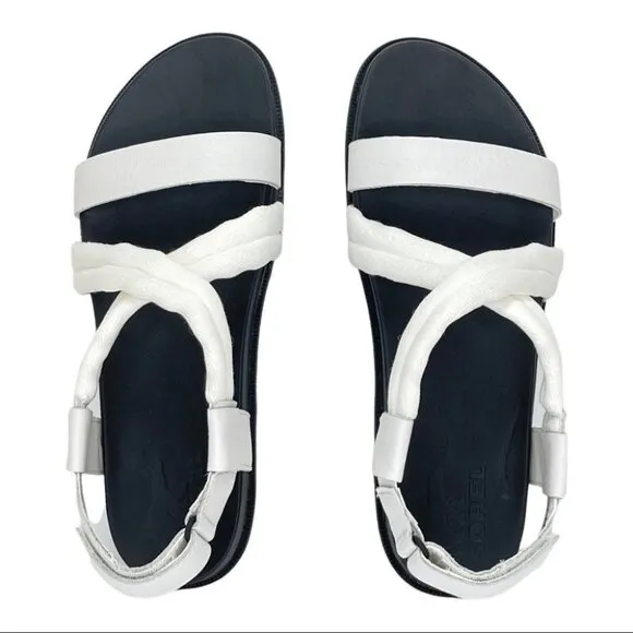Sorel Roaming Decon Sea Salt Fabric &amp; Leather Medium Width Womens Sandals