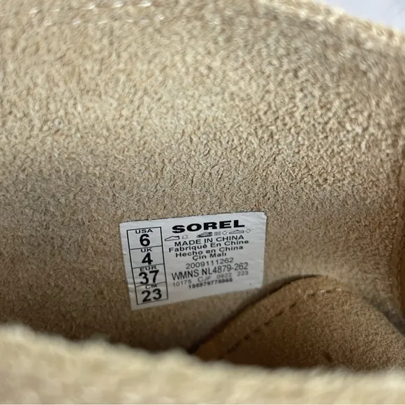 Sorel Women's Beige Hi-Line Lace-Up Mid-Shaft Lug-Sole Booties Boots‎ Size 6