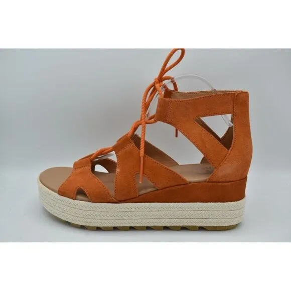 Sorel Womens Size 11 Cameron Flatform Lace Up Sun Gum Wedge Espadrille Sandals