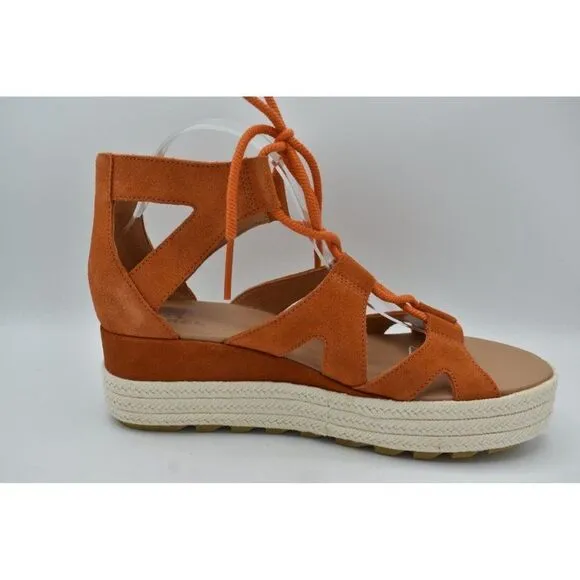 Sorel Womens Size 11 Cameron Flatform Lace Up Sun Gum Wedge Espadrille Sandals