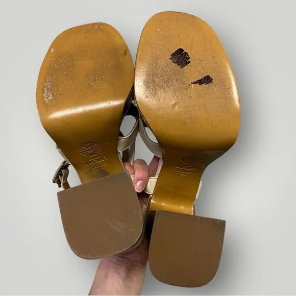 SOULIERS MARTINEZ  Josefina Sandals Cream Sz 39