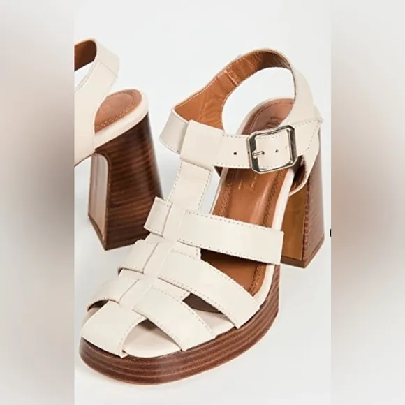 SOULIERS MARTINEZ  Josefina Sandals Cream Sz 39