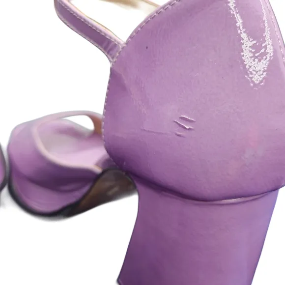 SOULIERS MARTINEZ Nova Marfa Patent Leather Platform Blockheel Sandal In Lavanda