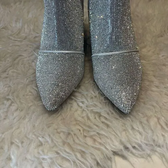 Sparkling boots, booties for party concert chunky heel 9