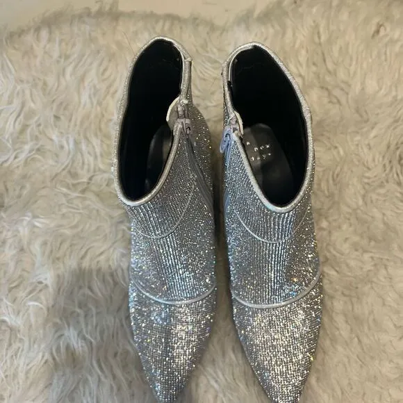 Sparkling boots, booties for party concert chunky heel 9