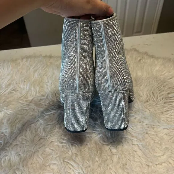 Sparkling boots, booties for party concert chunky heel 9