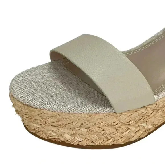Splendid Marie Cream Leather Womens Platform Sandals Size 9.5M