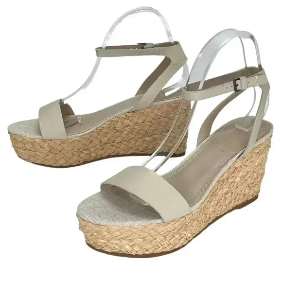 Splendid Marie Cream Leather Womens Platform Sandals Size 9.5M