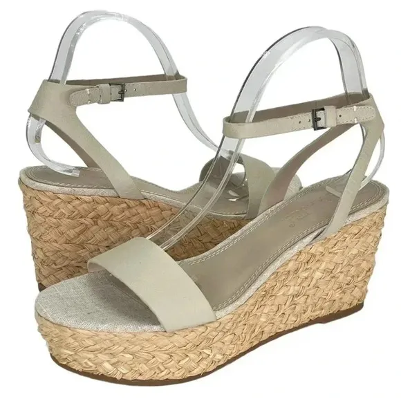 Splendid Marie Cream Leather Womens Platform Sandals Size 9.5M