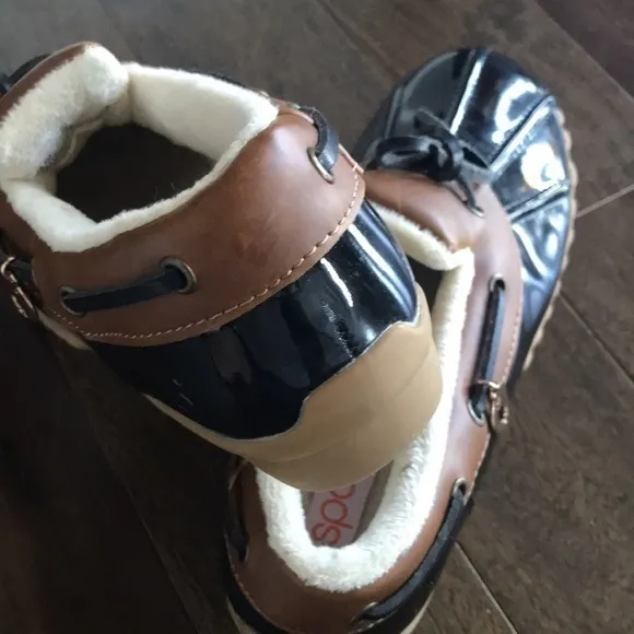 Sporto Lined Patty Low Top Duck‎ Boots Black 6.5 EEUC