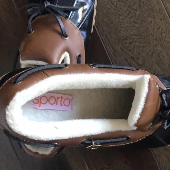 Sporto Lined Patty Low Top Duck‎ Boots Black 6.5 EEUC