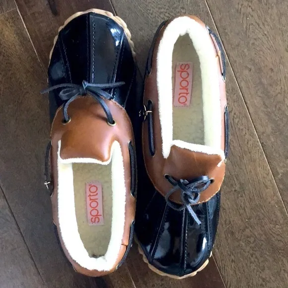 Sporto Lined Patty Low Top Duck‎ Boots Black 6.5 EEUC