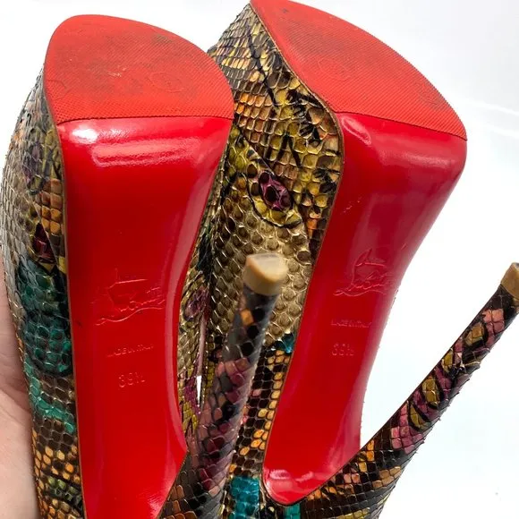 🌷❤️‍🔥SPRING SALE 🔥 FINAL PRICE🌷Christian Louboutin Lady Peep 150 Python 39.5